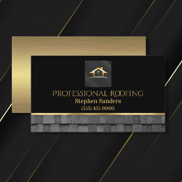 Carte De Visite Toiture professionnelle en or Shingles Constructio