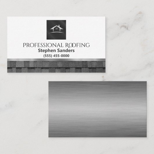 Carte De Visite Toiture professionnelle en or Shingles Constructio (Devant / Derrière)