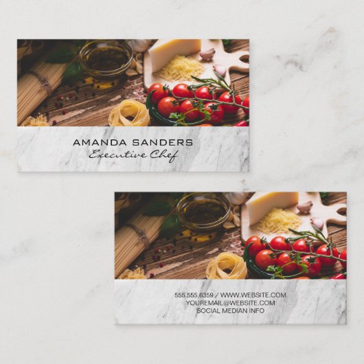 Carte De Visite Tomate et pâtes (Devant / Derrière)