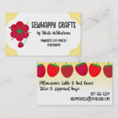 Carte De Visite tomate pincushion fraise couture accès (Devant / Derrière)