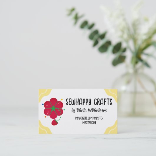Carte De Visite tomate pincushion fraise couture accès (Debout devant)
