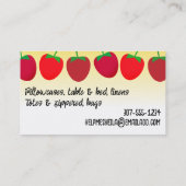 Carte De Visite tomate pincushion fraise couture accès (Dos)