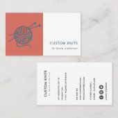 CARTE DE VISITE TOMATO RED NAVY TRICOT GRIS WOOL YARN BALL (Devant / Derrière)
