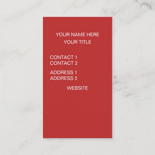 Carte De Visite Tomato rouge (Dos)