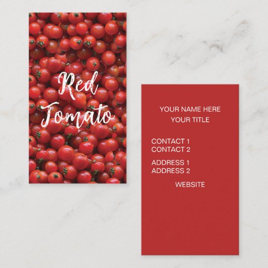 Carte De Visite Tomato rouge (Devant / Derrière)