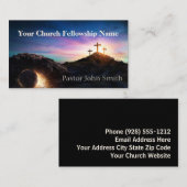 Carte De Visite Tombe vide Trois Croix Sunrise Church Pastor (Devant / Derrière)