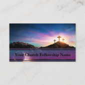 Carte De Visite Tombe vide Trois Croix Sunset Church Pastor (Devant)