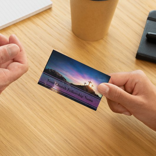 Carte De Visite Tombe vide Trois Croix Sunset Church Pastor