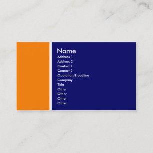 Carte De Visite Ton deux (orange et profondément bleu)