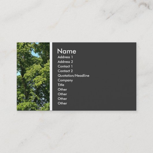 Carte De Visite Ton texture (Arbres) (Devant)