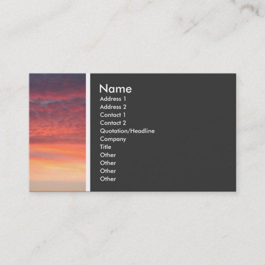 Carte De Visite Ton texture (coucher de soleil) (Devant)