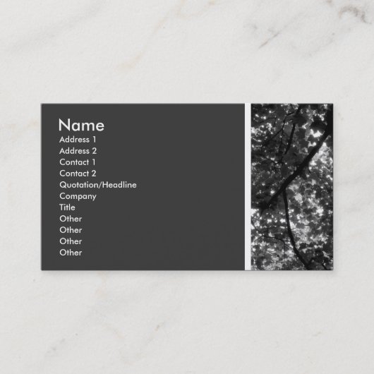 Carte De Visite Ton texture (Dans les arbres) II (Devant)