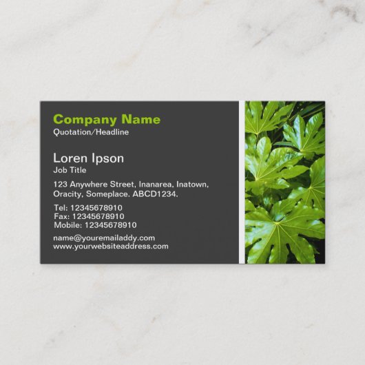 Carte De Visite Ton texture - Feuille (Devant)