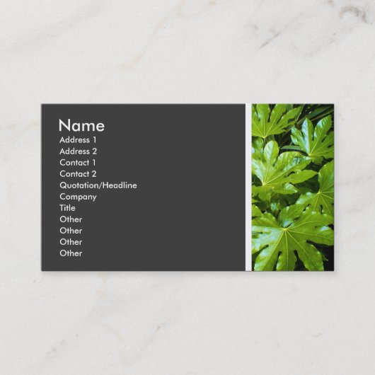 Carte De Visite Ton texture (Feuille) II (Devant)