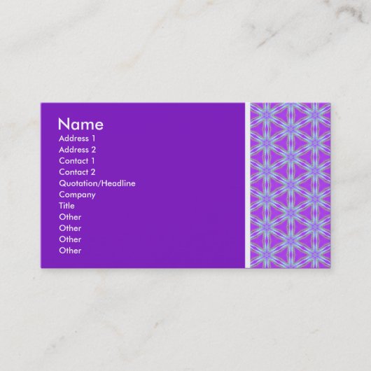 Carte De Visite Ton texture - Terrazzo 02 - Violet (7C12C3) (Devant)