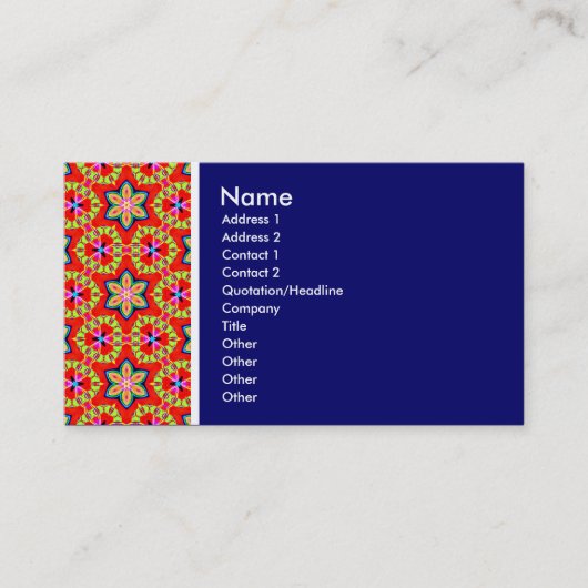 Carte De Visite Ton texture - Terrazzo 03 - Bleu profond (Devant)