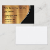Carte De Visite Tonalité bronze cuivre métallique Construction (Devant / Derrière)