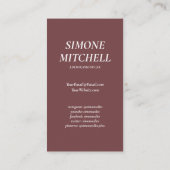 Carte De Visite Tonalité Terre moderne tendance Professionnel des  (Dos)