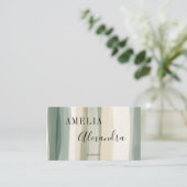 Carte De Visite tonalité terrestre Boho Retro Script Lignes Abstra (Debout devant)