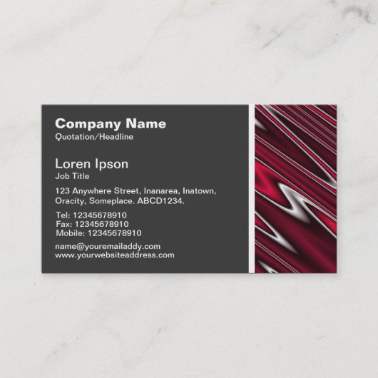 Carte De Visite Tonalité texturale - Rouge Abstrait (Devant)