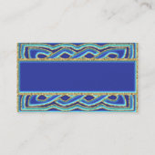 Carte De Visite Tonalités bleues et or métallique fleuri (Dos)