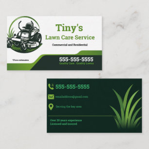 Carte de visite tondeuse à gazon Green Lawncare Ze