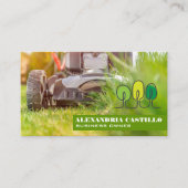 Carte De Visite tondeuse | Couper L'Herbe Haute | Logo Arbres (Devant)