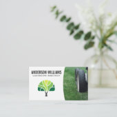 Carte De Visite tondeuse | Logo de l'arbre (Debout devant)