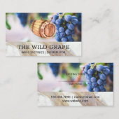 Carte De Visite Tonneau de vin | Raisins de vin (Devant / Derrière)