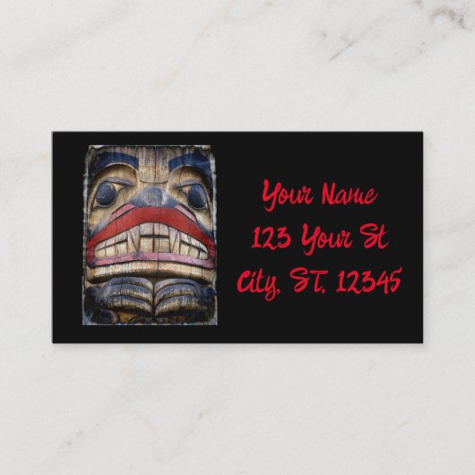 Carte De Visite Tonnerre à visage totem (Devant)