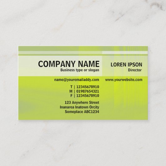Carte De Visite Tons alternatifs - boisson Yellowade (Devant)