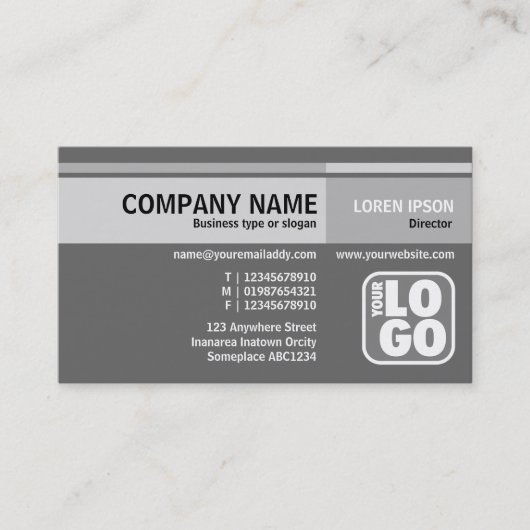 Carte De Visite Tons alternatifs (logo) - gris (Devant)
