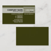 Carte De Visite Tons alternatifs - vert olive foncé (333300) (Devant / Derrière)