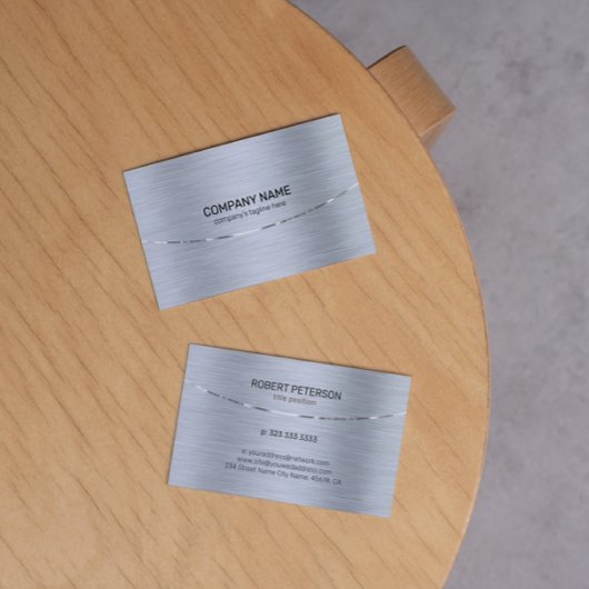 Carte De Visite Tons argentés Image texture métallique