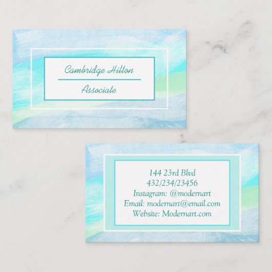 Carte De Visite Tons Bleus (Devant / Derrière)