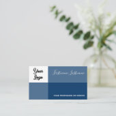 Carte De Visite Tons bleus rectangulaire avec logo calligraphie (Debout devant)