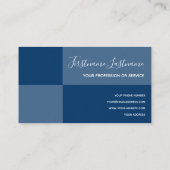 Carte De Visite Tons bleus rectangulaire avec logo calligraphie (Dos)