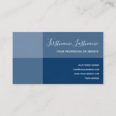 Carte De Visite Tons bleus rectangulaire bleu foncé calligraphie (Dos)