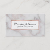 Carte De Visite Tons bleus rose rose or blanc marbre motif (Devant)