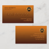 Carte De Visite Tons De Cuivre Embossés "Taxi Service" (Devant / Derrière)