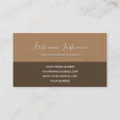 Carte De Visite Tons de la Terre calligraphie rectangle gris monog (Dos)