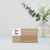Carte De Visite Tons de la Terre rectangulaire avec logo calligrap (Debout devant)