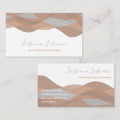 Carte De Visite Tons de la Terre vagues abstraites calligraphie (Devant / Derrière)