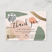 Carte De Visite Tons de Terre Abstraits modernes Merci d'or (Devant)