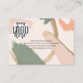 Carte De Visite Tons de Terre Abstraits modernes Merci d'or (Dos)