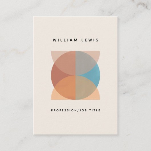 Carte De Visite Tons de Terre Abstraits modernes QR Code Médias so (Devant)