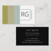 Carte De Visite Tons de Terre Gras Modernes Monogrammes Personnali (Devant / Derrière)