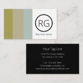 Carte De Visite Tons de Terre Gras Modernes Monogrammes Personnali (Devant / Derrière)