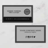 Carte De Visite Tons Noir Et Gris (Devant / Derrière)