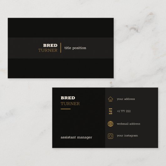 Carte De Visite Tons noirs (Devant / Derrière)